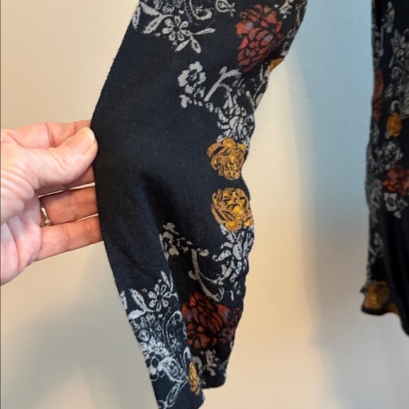 Free People Black Floral Long Sleeve Backless Dress - Picture 9 of 13